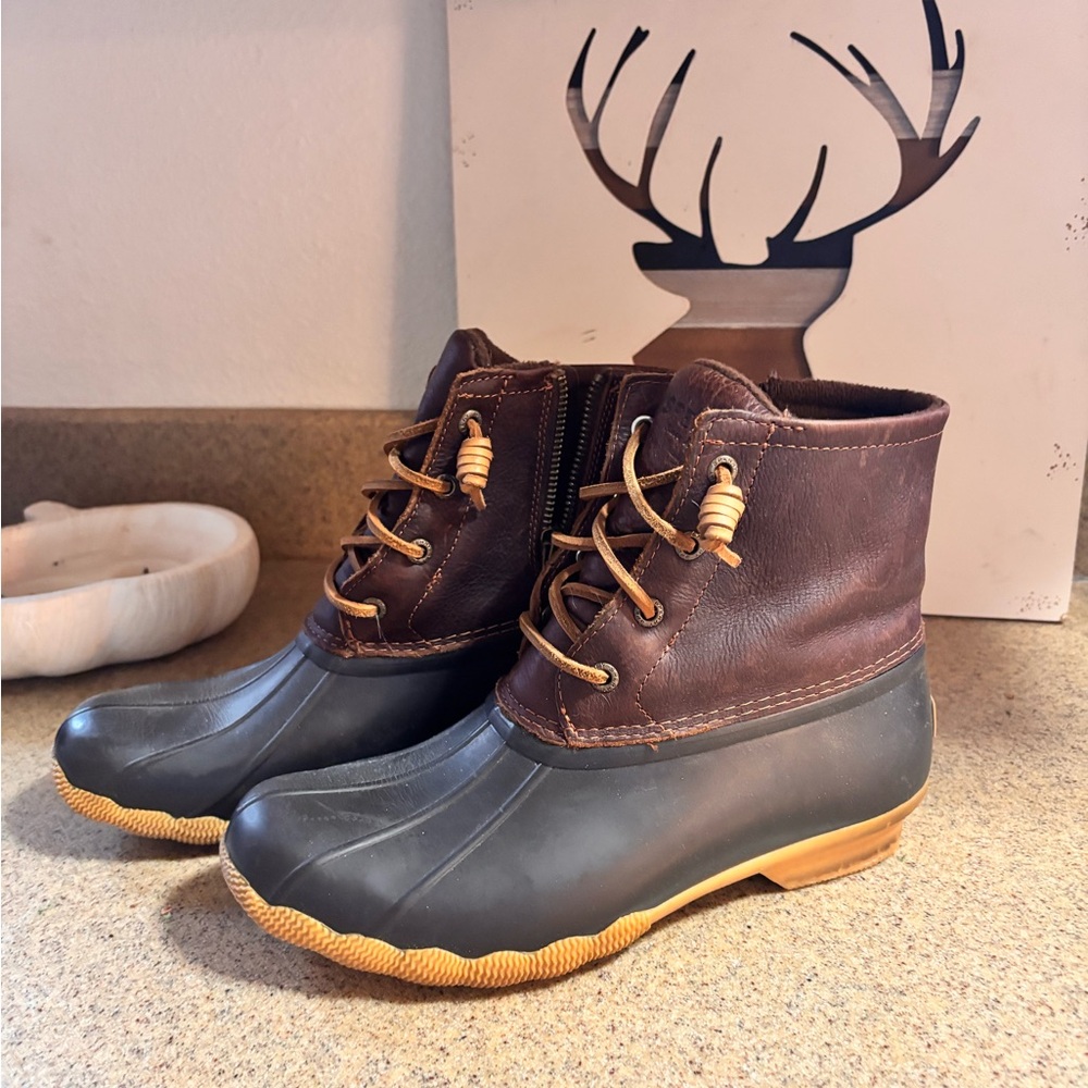 Men's Brown and Black Duck Boots